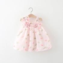 Vestido De Princesa Com Laço Bordado Em Malha Para Menina De Verão 0-3 Anos Vestido De Festa Fofo Vestido De Princesa Com Laço Bordado Em Malha Para Menina De Verão 0-3 Anos Vestido De Festa Fofo