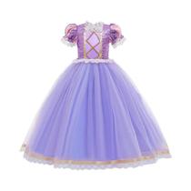 Vestido De Princesa Com Manga De Lantejoulas Para Meninas, Vestido De Festa Fluffy De 3 a 10 Anos Vestido De Princesa Com Manga De Lantejoulas Para Meninas, Vestido De Festa Fluffy De 3 a 10 Anos