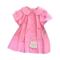 Vestido De Princesa Com Mangas Bufantes Para Meninas, Cor Sólida, Decoração De Coração, Tutu,