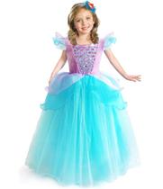 Vestido de princesa CQDY Ariel Little Mermaid para meninas de Halloween