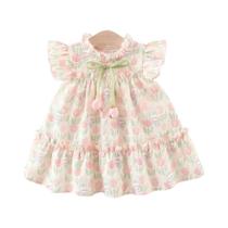 Vestido De Princesa De Algodão Com Estampa De Coelho Floral Para Menina Bebê, Vestido De Verão Com - NONE