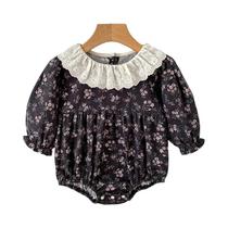Vestido De Princesa De Algodão Com Renda E Flores Pretas Para Bebês Meninas, Conjunto Combinando Vestido De Princesa De Algodão Com Renda E Flores Pretas Para Bebês Meninas, Conjunto Combinando