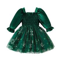 Vestido De Princesa De Natal Para Meninas, Vestido De Veludo Com Tule E Mangas Longas, Fantasia Para Vestido De Princesa De Natal Para Meninas, Vestido De Veludo Com Tule E Mangas Longas, Fantasia Para