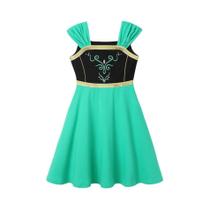 Vestido De Princesa Elegante Para Meninas Com Estampa, Mangas Borboleta E Decote Quadrado, Fantasia