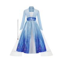 Vestido De Princesa Elsa Frozen Para Meninas, Manga Longa, Fantasia De Halloween, Roupas De Carnaval