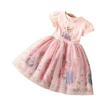Vestido De Princesa Elsa Para Meninas, Verão, Desenho Animado, Frozen, Moda, Manga Curta, Vestido De Vestido De Princesa Elsa Para Meninas, Verão, Desenho Animado, Frozen, Moda, Manga Curta, Vestido De