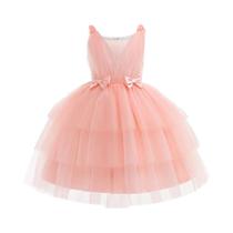 Vestido De Princesa Em Tule Para Meninas, Elegante Com Laço, Para Festas, Aniversários, Casamentos,