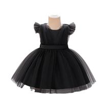 Vestido De Princesa Em Tule Rosa Para Bebês E Meninas Pequenas, Elegante Com Rendas E Laço Para