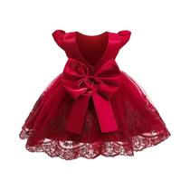 Vestido De Princesa Em Tule Vermelho Para Meninas, Festa De Natal, Aniversário, Formatura, Manga