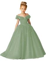 Vestido de princesa GETCUTE 2026 Vestido de tule brilhante para meninas Vestido de princesa GETCUTE 2026 Vestido de tule brilhante para meninas