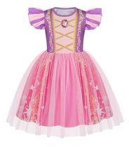 Vestido de princesa HenzWorld para meninas e crianças Halloween roxo 7-8Y