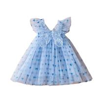 Vestido de Princesa Infantil com Asas de Borboleta - Tule Puff Manga Floral para Dança