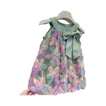 Vestido de Princesa Infantil com Flores Coloridas - Verão 2023