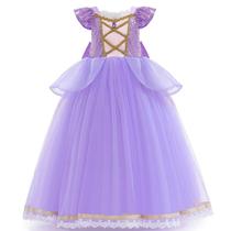 Vestido de Princesa Infantil para Halloween - Cinderela, Rapunzel, Bela, Aurora, Anna, Elsa e Sereia