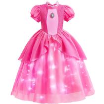 Vestido de princesa Minetom Light up Costume para meninas de 5 a 6 anos