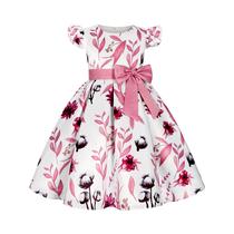 Vestido De Princesa Novo E Quente Para Meninas Com Manga Borboleta E Estampa De Laço Para Festa De