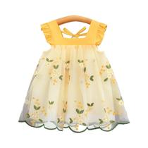Vestido De Princesa Para Bebê Menina 0-3 Anos Verão Doce Com Flores Bordadas Em Chiffon Sem Mangas Vestido De Princesa Para Bebê Menina 0-3 Anos Verão Doce Com Flores Bordadas Em Chiffon Sem Mangas