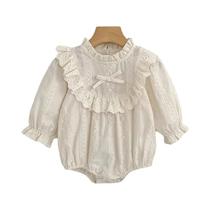Vestido De Princesa Para Bebês Meninas Com Laço, Gola De Boneca E Manga Bufante, E Macacão Vestido De Princesa Para Bebês Meninas Com Laço, Gola De Boneca E Manga Bufante, E Macacão
