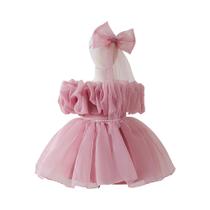 Vestido De Princesa Para Bebês Meninas Elegante Com Laço Para 1º Aniversário Batizado Casamento