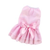 Vestido De Princesa Para Gatos E Gatinhos, Listrado E Xadrez Com Laço, Roupas Para Animais De