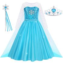 Vestido de princesa para meninas Aolliya, capa de lantejoulas, roupa de Halloween