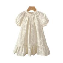Vestido De Princesa Para Meninas De 1 a 6 Anos, Algodão Com Renda E Bordado Floral, Estilo Coreano,