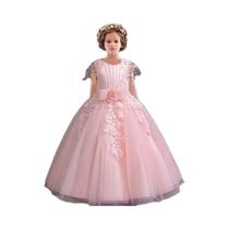 Vestido De Princesa Para Meninas, Festa De Aniversário De Verão, Vestido Elegante De Renda Bordada Vestido De Princesa Para Meninas, Festa De Aniversário De Verão, Vestido Elegante De Renda Bordada