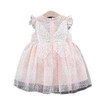 Vestido de Princesa para Meninas - Festa, Verão, Sem Mangas, com Asas (0-3 anos)