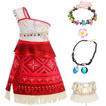 Vestido de princesa para meninas GFTYBCST Ocean Adventure vermelho 4-5 anos