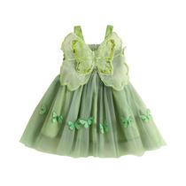 Vestido de princesa RWYBEIW para bebês de 6 a 18 meses verde escuro