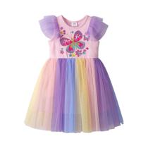 Vestido De Princesa Sem Mangas Para Meninas Com Rendas E Estampa De Borboleta, Elegante Para O Verão Vestido De Princesa Sem Mangas Para Meninas Com Rendas E Estampa De Borboleta, Elegante Para O Verão