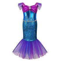 Vestido De Princesa Sereia Com Ombros Descidos Para Meninas, Fantasia De Duas Peças, Vestuário De Vestido De Princesa Sereia Com Ombros Descidos Para Meninas, Fantasia De Duas Peças, Vestuário De