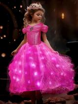 Vestido de princesa UPORPOR Light Up rosa para meninas de Halloween 130 cm