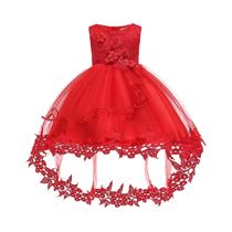 Vestido De Princesa Vermelho Com Renda E Flores Para Meninas Pequenas, Bebês, Natal, Ano Novo,