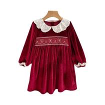Vestido De Princesa Vermelho Com Renda Para Meninas, Conjunto De Natal E Ano Novo Para Irmãs, Roupas