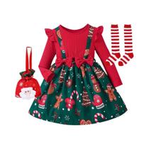 Vestido De Princesa Vermelho De Manga Longa Para Meninas, Festa De Ano Novo 2026, Apresentação