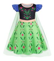 Vestido de princesa WonderBabe Snow Queen com capa para meninas de 6 a 7 anos Vestido de princesa WonderBabe Snow Queen com capa para meninas de 6 a 7 anos