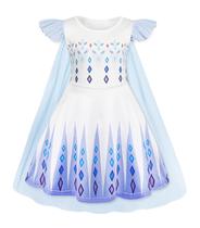 Vestido de princesa WonderBabe Snow Queen para meninas de 5 a 6 anos Vestido de princesa WonderBabe Snow Queen para meninas de 5 a 6 anos