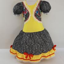 Vestido De Quadrilha Infantil Luxo Em Algodão Festa Junina Vestido Caipira BK25