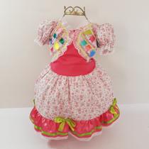 Vestido De Quadrilha Infantil Luxo Em Algodão Festa Junina Vestido Caipira BK25