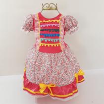 Vestido De Quadrilha Infantil Luxo Em Algodão Festa Junina Vestido Caipira BK25 - Brink Kids