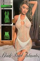 Vestido de Renda Glow in the Dark Lingerie que Brilha no Escuro