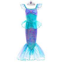 Vestido de sereia Danvren Princess Costume Girl 3-8 anos Vestido de sereia Danvren Princess Costume Girl 3-8 anos