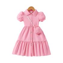 Vestido De Sereia Infantil De Verão Com Manga Curta E Estampa De Desenho Animado Para Meninas De 3 a