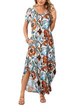 Vestido de sol maxi de verão JollieLovin Plus Size com bolsos femininos Vestido de sol maxi de verão JollieLovin Plus Size com bolsos femininos