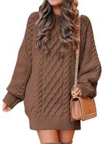 Vestido de suéter ANRABESS Cable Knit Chunky Baggy Brown Acrílico
