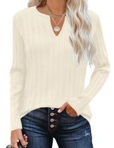 Vestido de suéter feminino Rapbin com decote em V canelado e blusas de outono