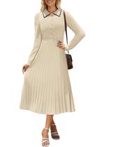 Vestido de suéter MIROL 2024, outono, manga comprida, vestido maxi com botões