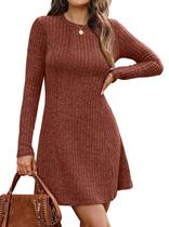 Vestido de suéter OFEEFAN Burnt Orange para mulheres Halloween XL