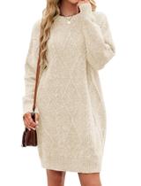 Vestido de suéter ZAFUL Cable Knit de manga comprida para mulheres